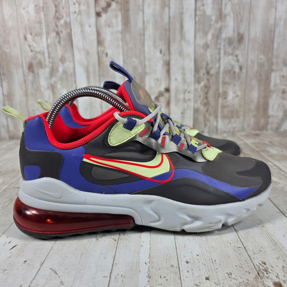 Nike Air Max 270 React Dark Grey Blue Crimson CT1630-001 Womens 8 Mens 6.5Y